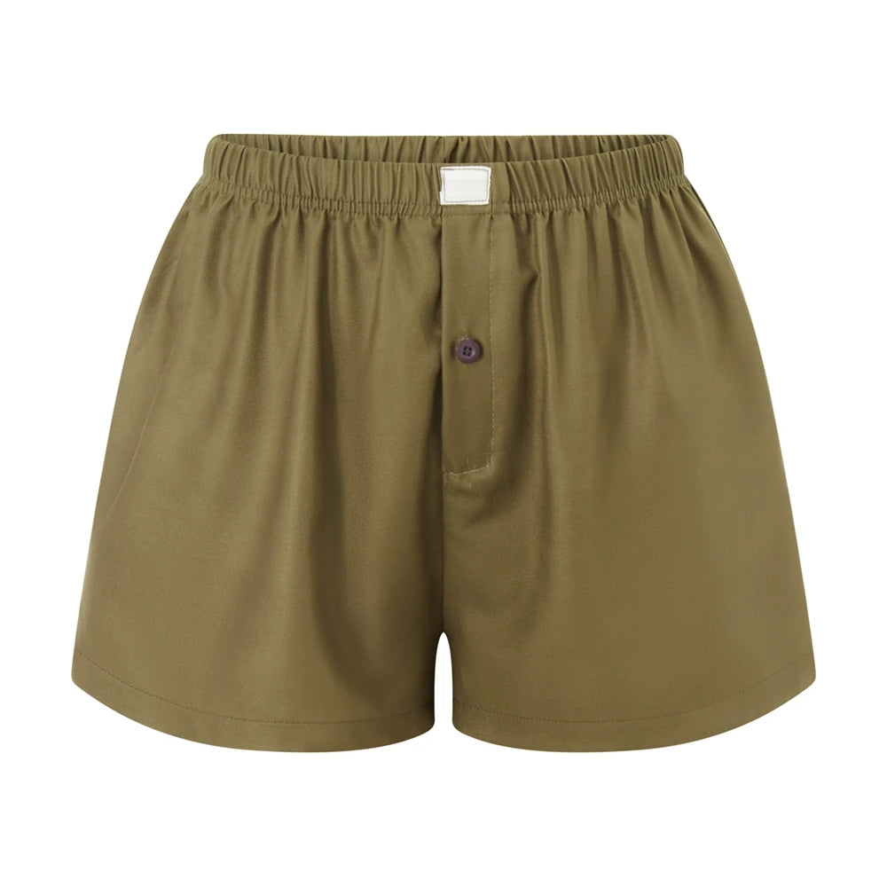 Plaid Low‑Waist Lounge Shorts
