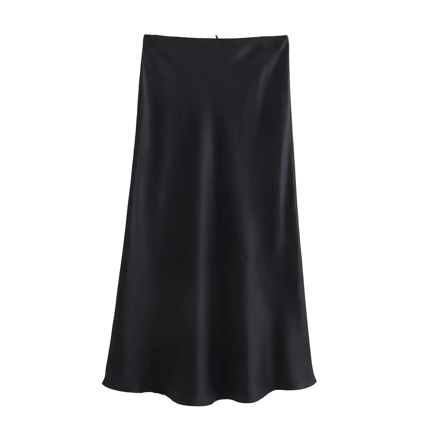 Black Satin Maxi Skirt