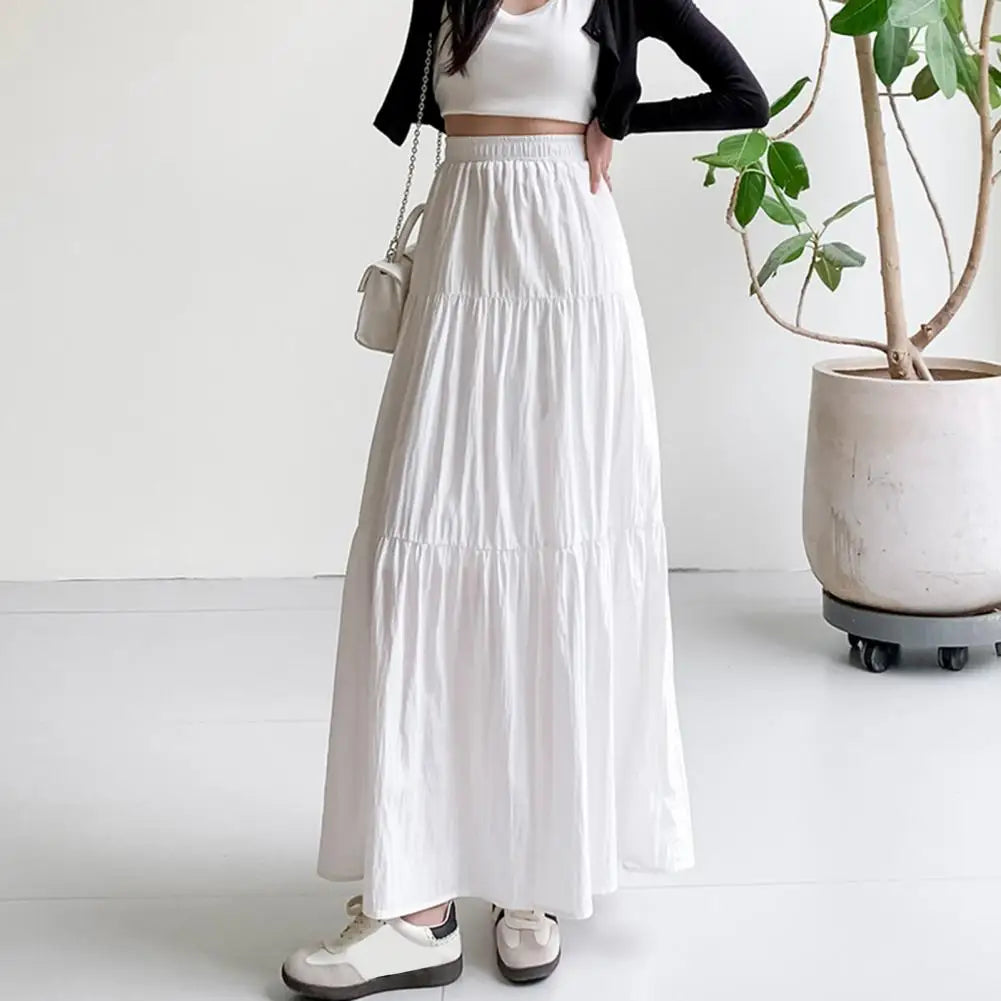 Ruffle Linen Maxi Skirt