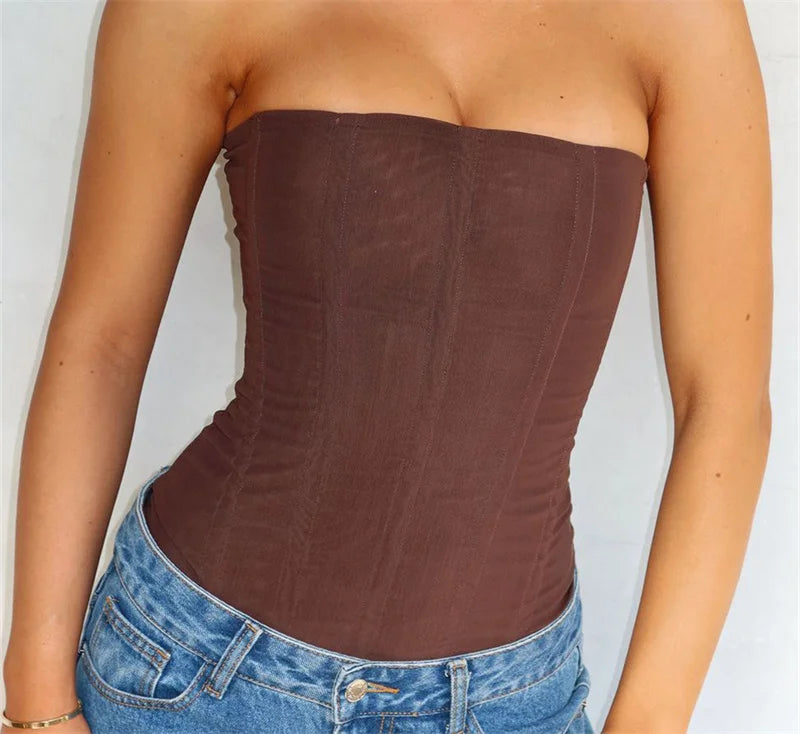 Strapless Longline Corset Top