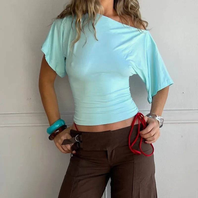 Off-Shoulder Boat Sleeve Tee