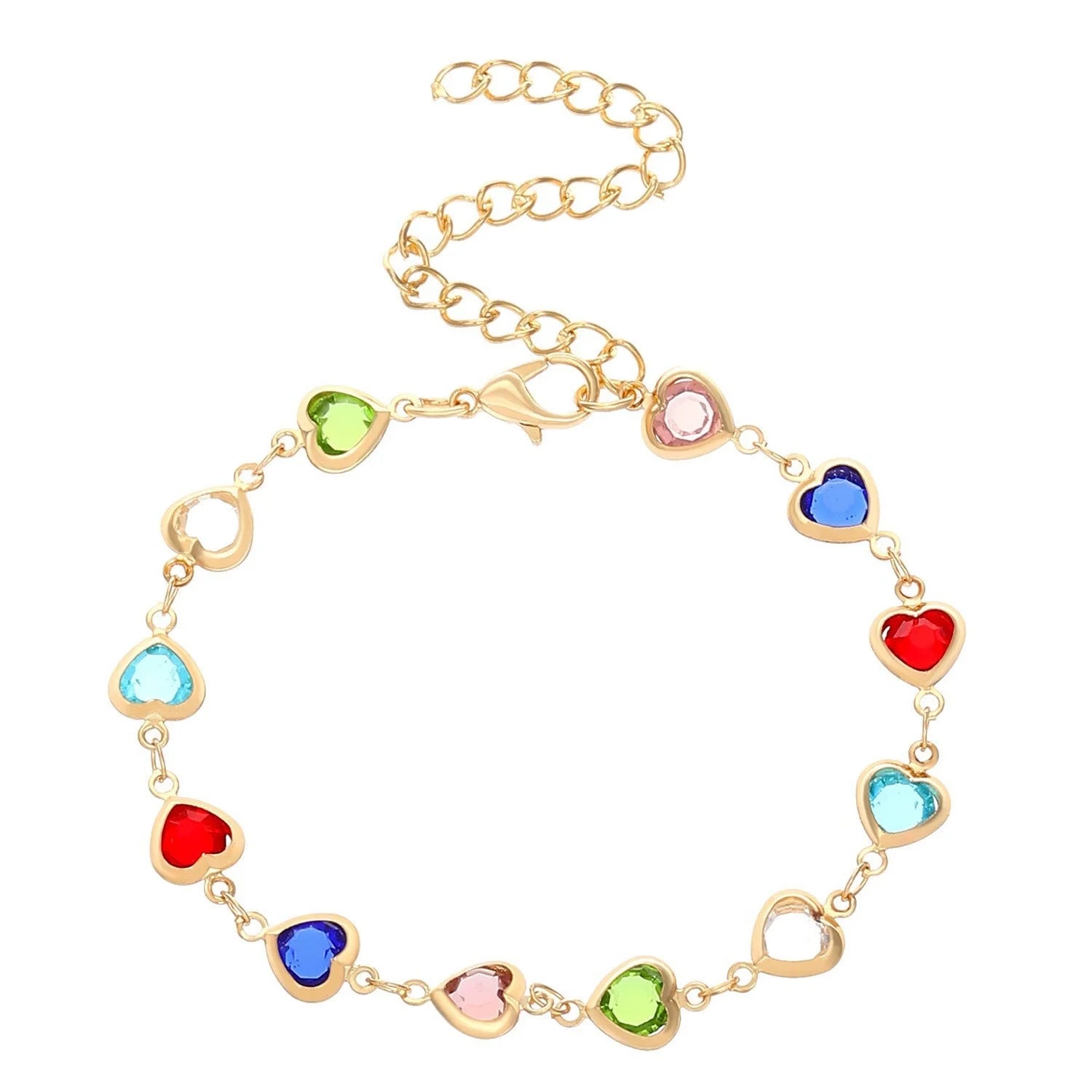 Colorful Heart Stainless Steel Bracelet