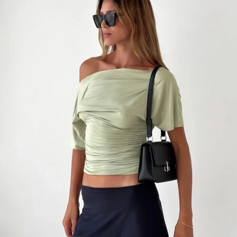 Off-Shoulder Boat Sleeve Tee