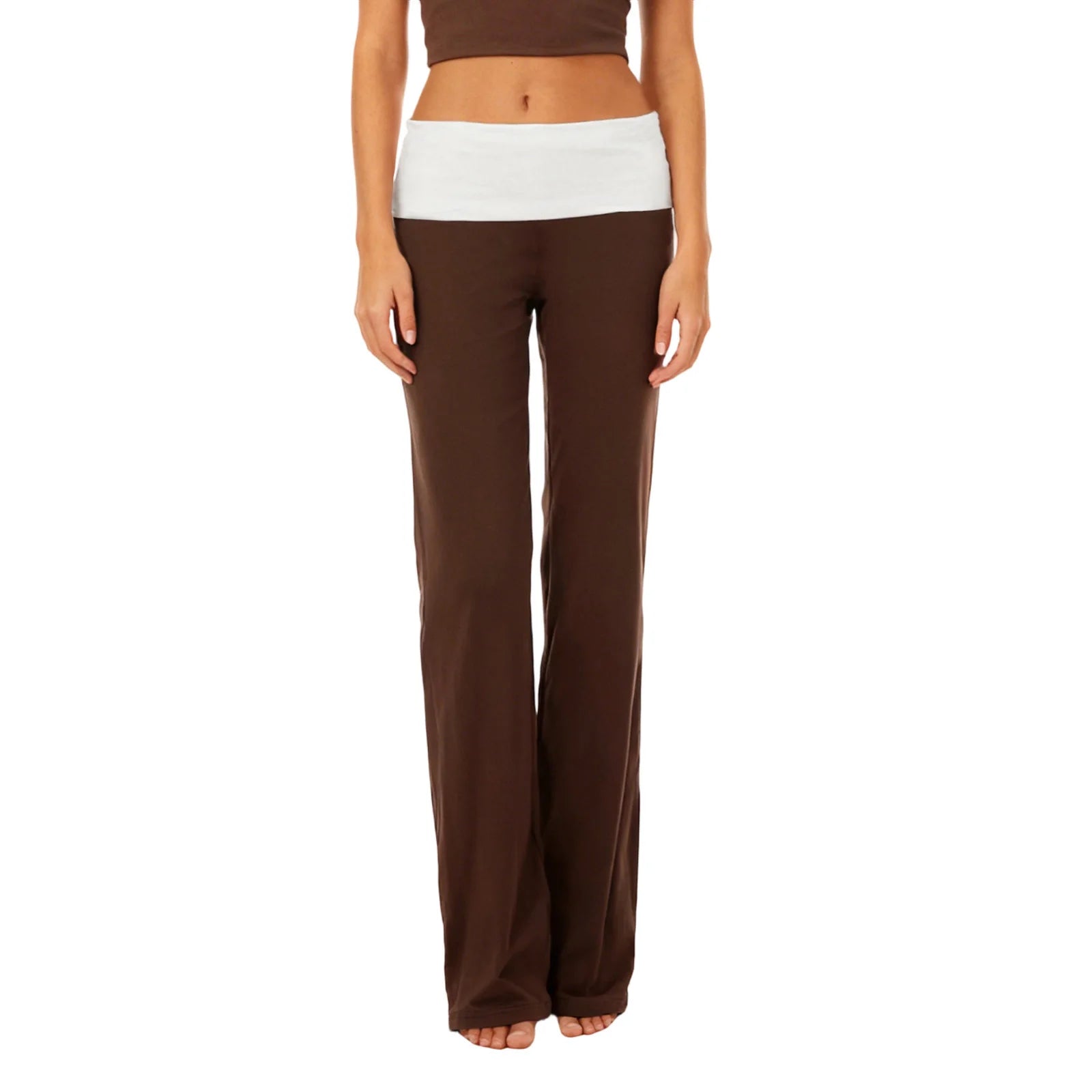 Y2K Foldover Color Block Yoga Pants