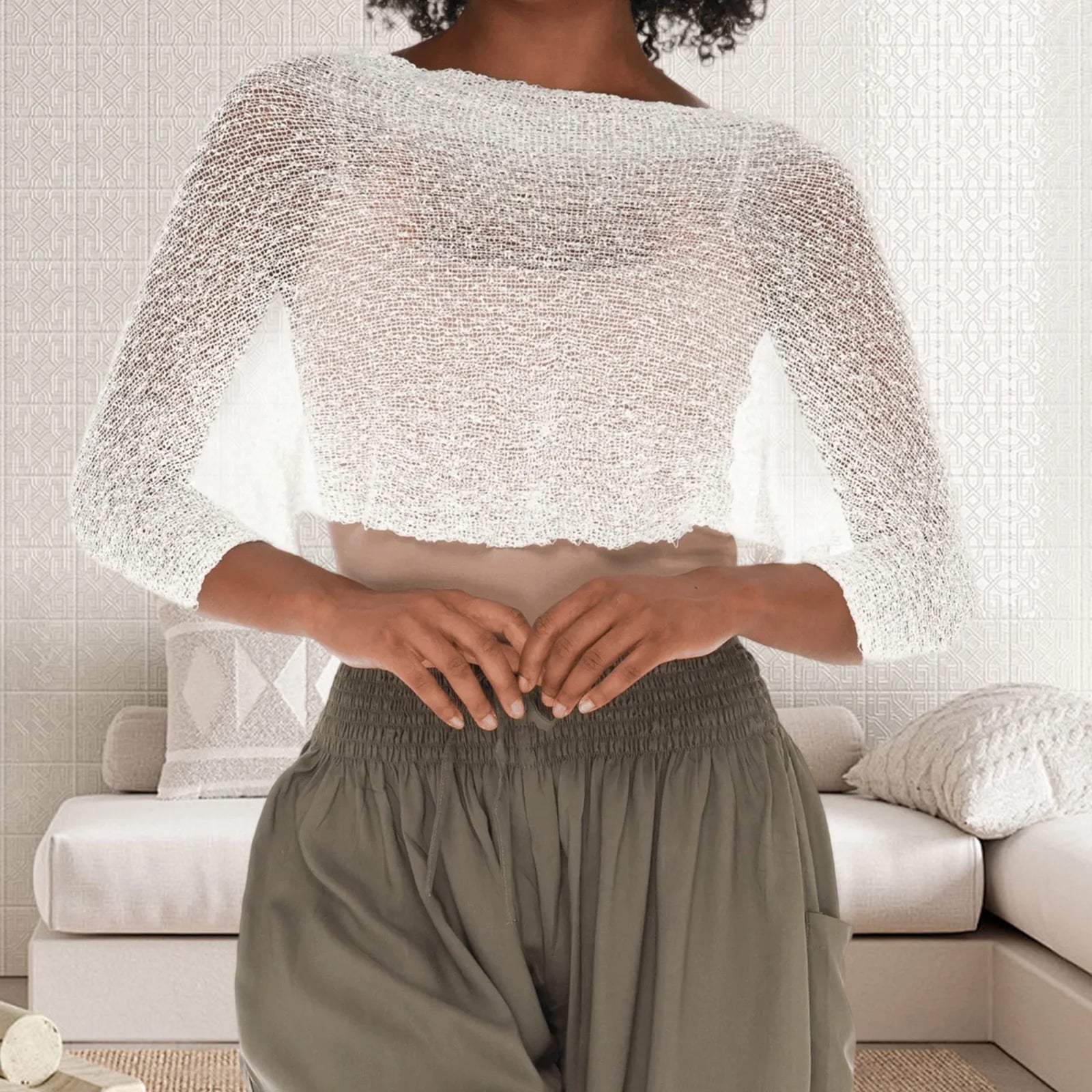 Sheer Asymmetrical Poncho