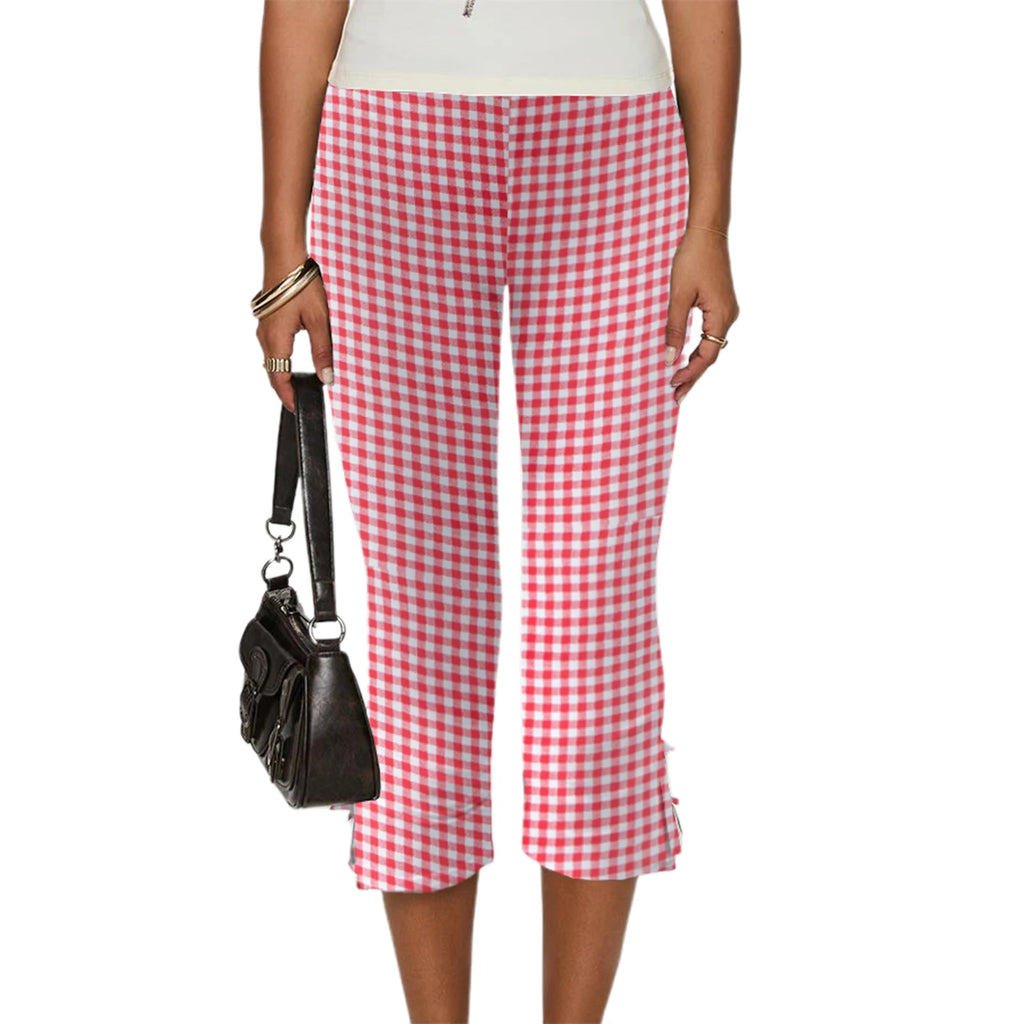 Slim Fit Bow‑Detail Capri Pants