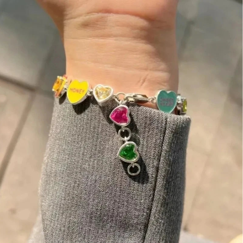 Colorful Heart Stainless Steel Bracelet
