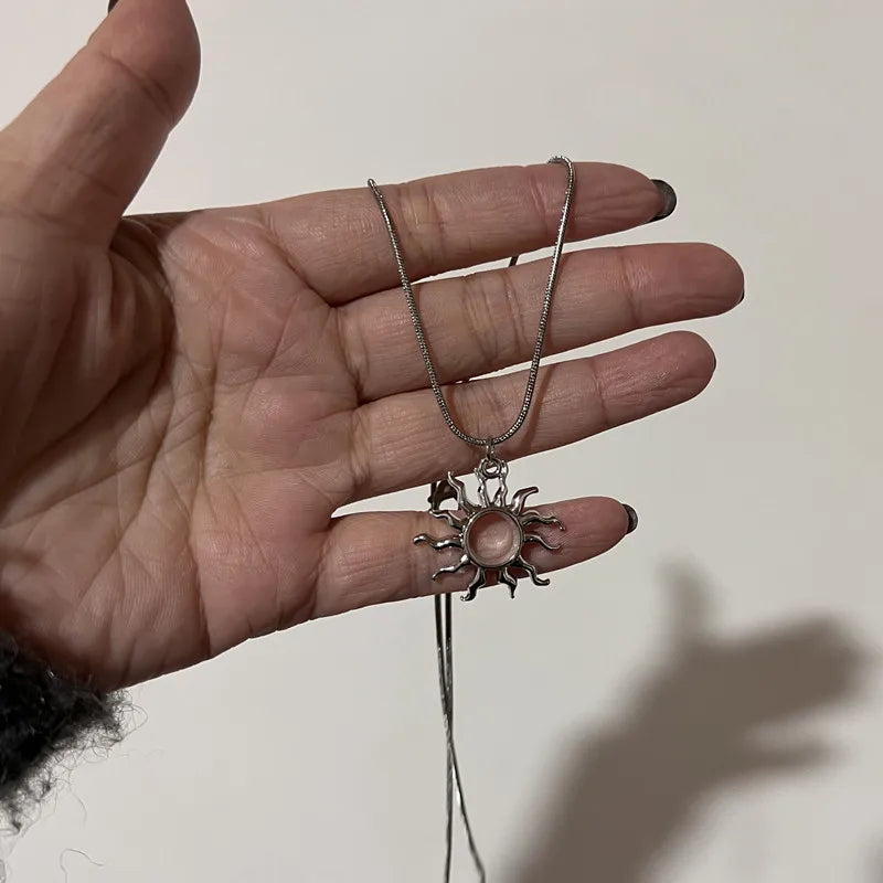 Long Star Stainless Steel Drop Necklace