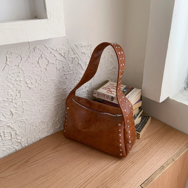 Rivet Crossbody Tote Bag