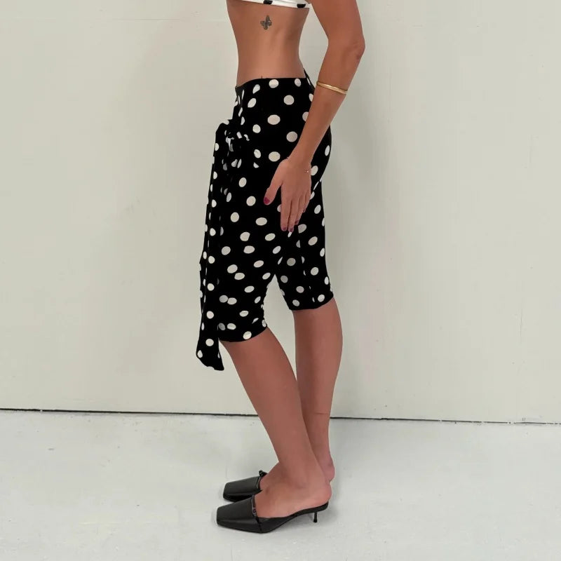 Polka‑Dot Low‑Rise Capri Leggings
