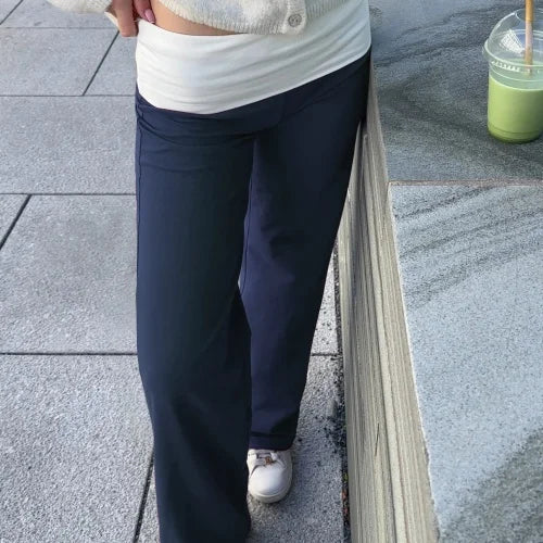 Y2K Foldover Color Block Yoga Pants