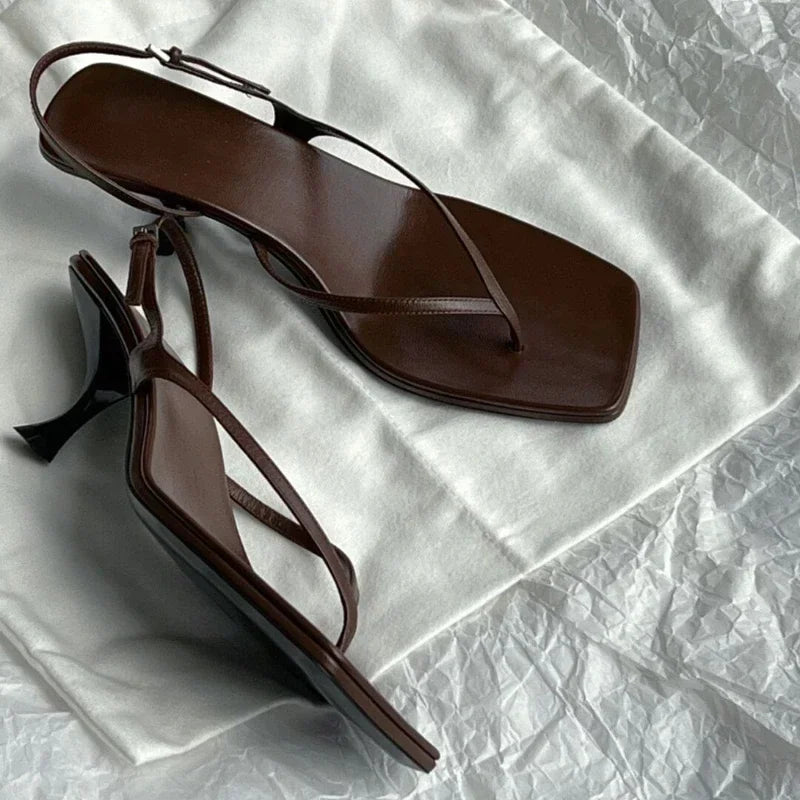 Kitten Heel Clip‑Toe Sandals