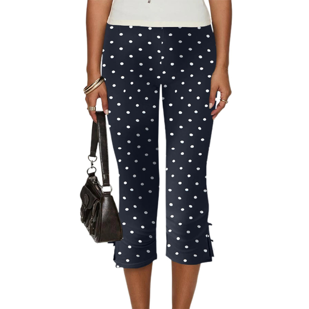 Slim Fit Bow‑Detail Capri Pants