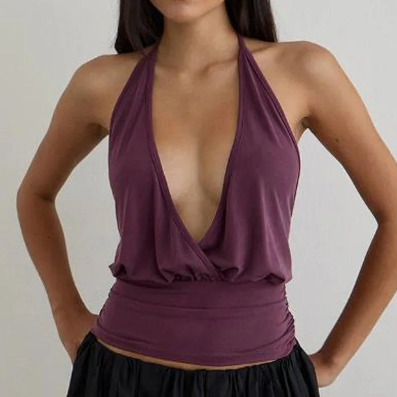 Halter Drop Neck Top