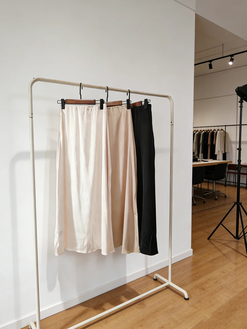 Black Satin Maxi Skirt