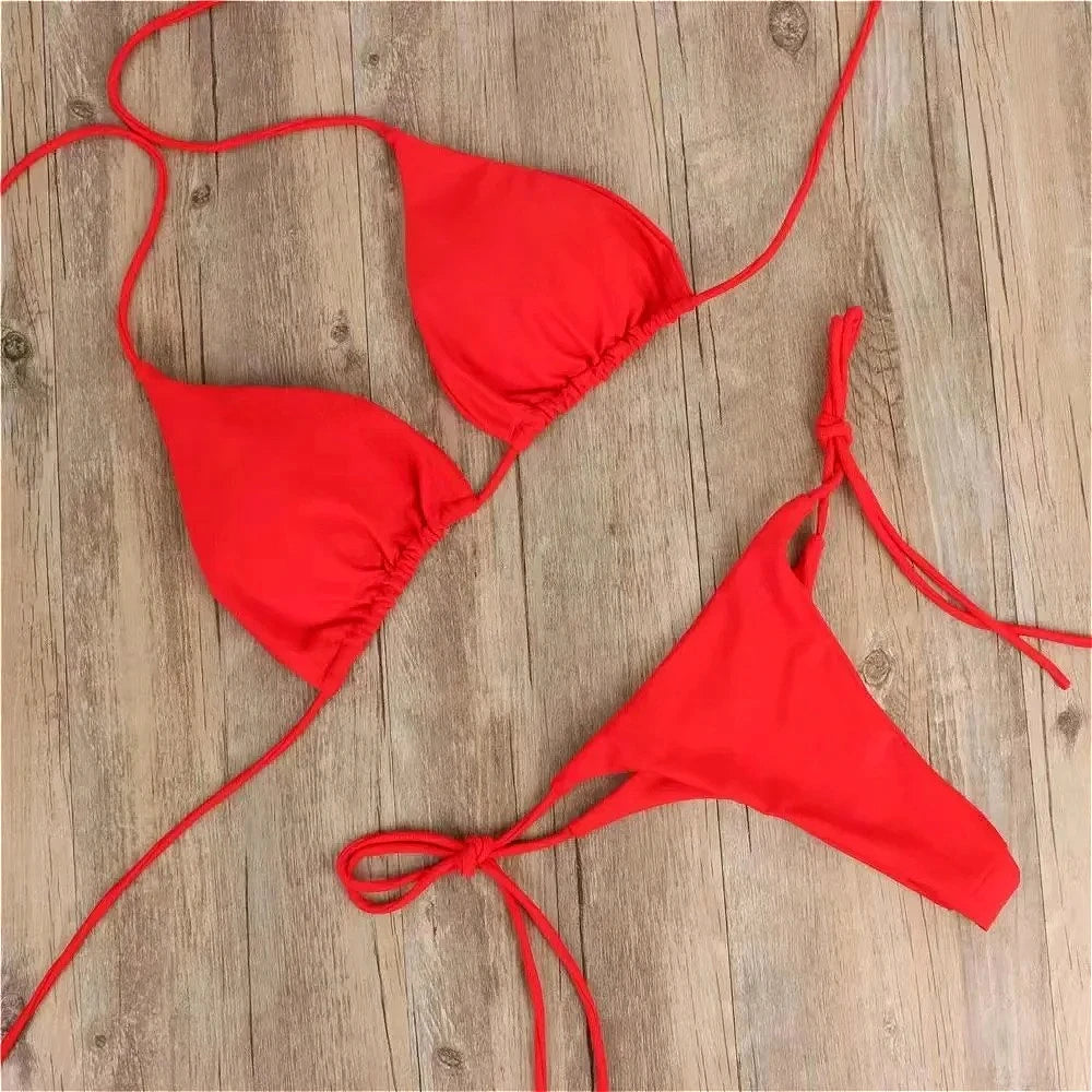 Summer Essential Solid Bikini Set