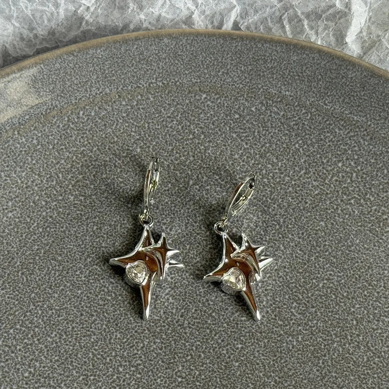 Sun & Moon Stainless Steel Hoop Earrings