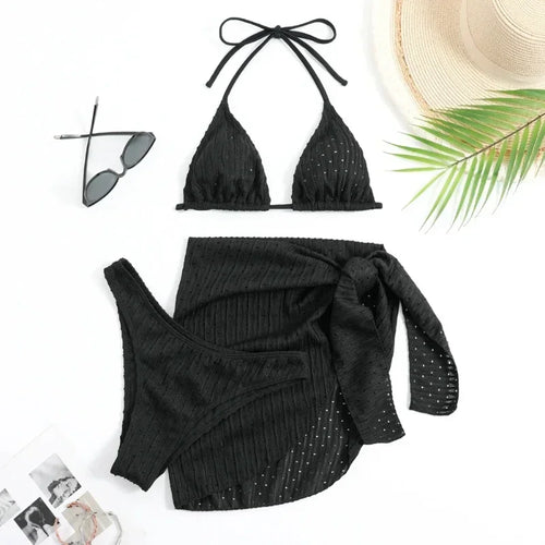 3‑Piece Halter Bikini Set