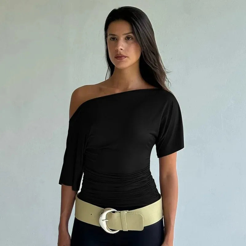 Off-Shoulder Boat Sleeve Tee
