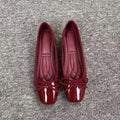 Square Toe Bow Ballet Flats