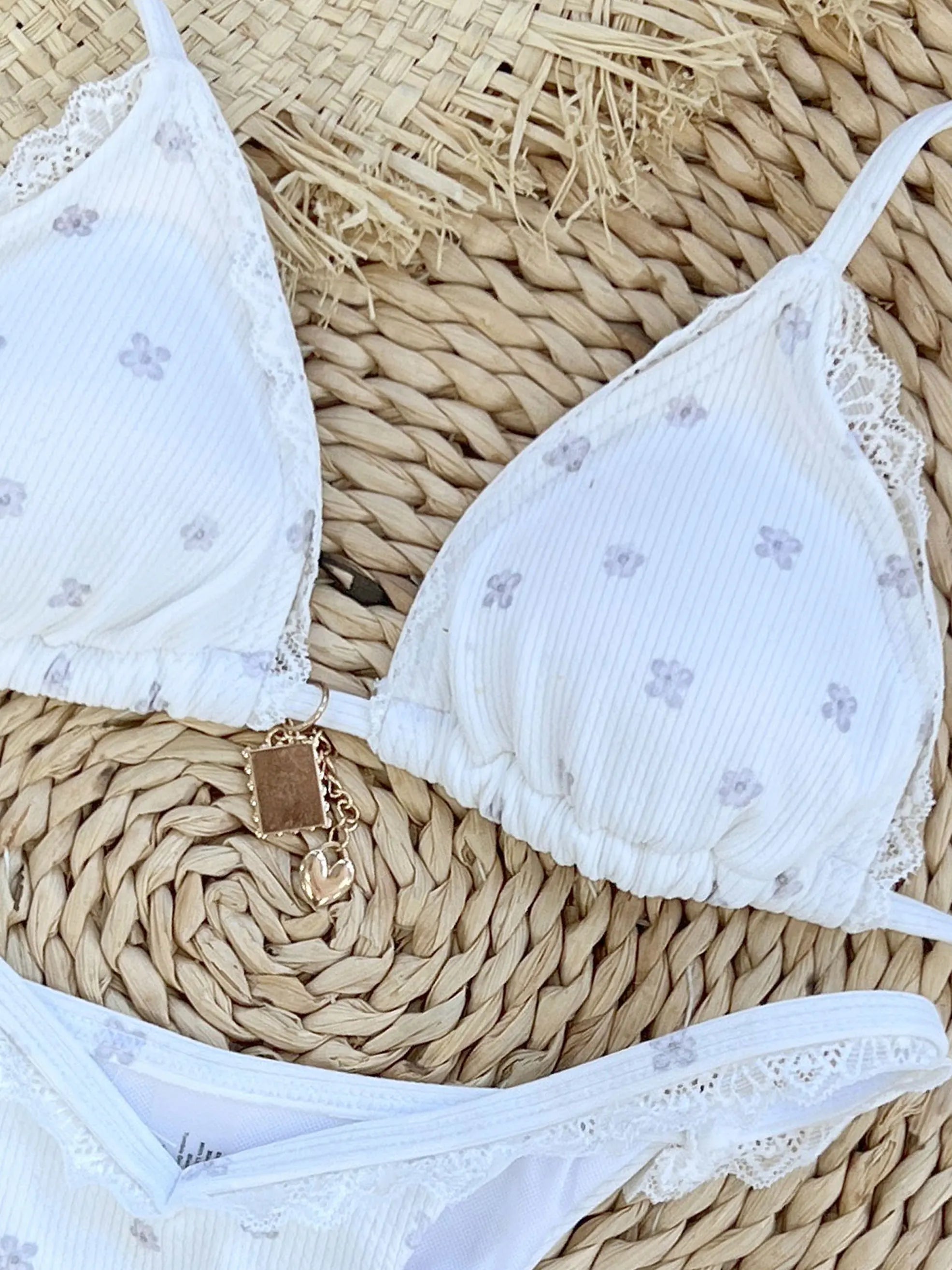 Elegant White Lace Bikini Set