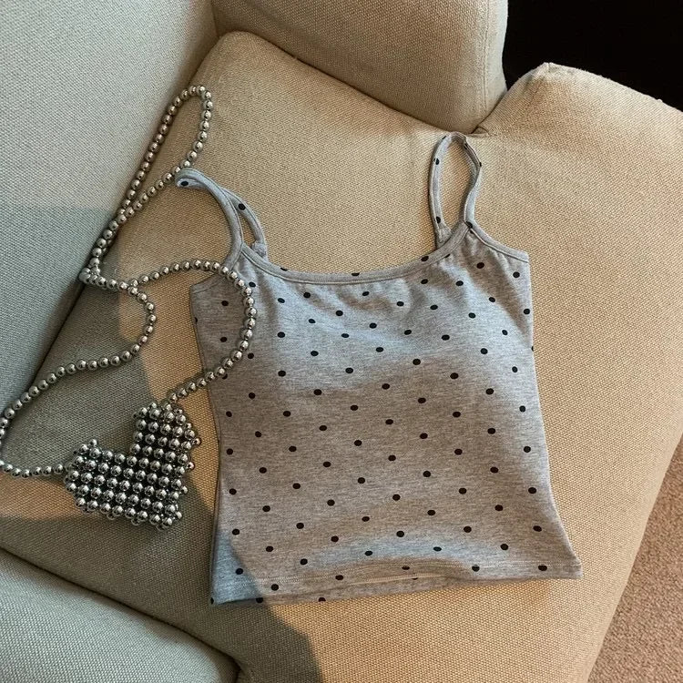 Polka Dot Backless Slim Cami
