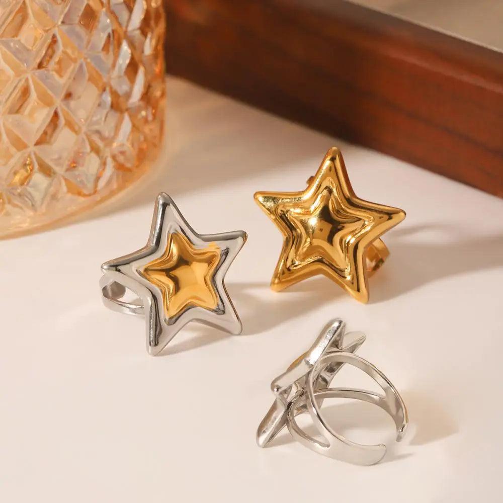 Stainless Steel Star Ring
