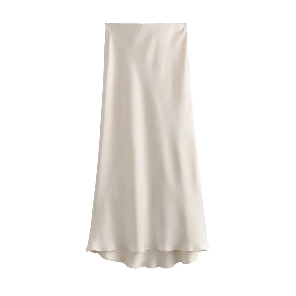 Black Satin Maxi Skirt