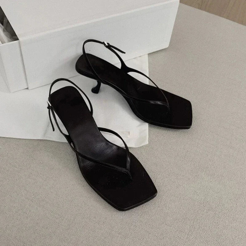 Kitten Heel Clip‑Toe Sandals