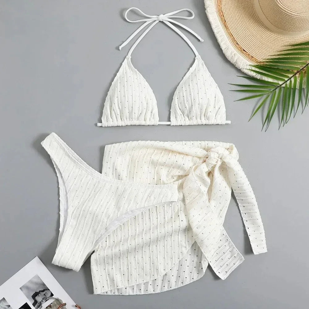 3‑Piece Halter Bikini Set