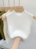 Knitted Mock‑Neck Sleeveless Top