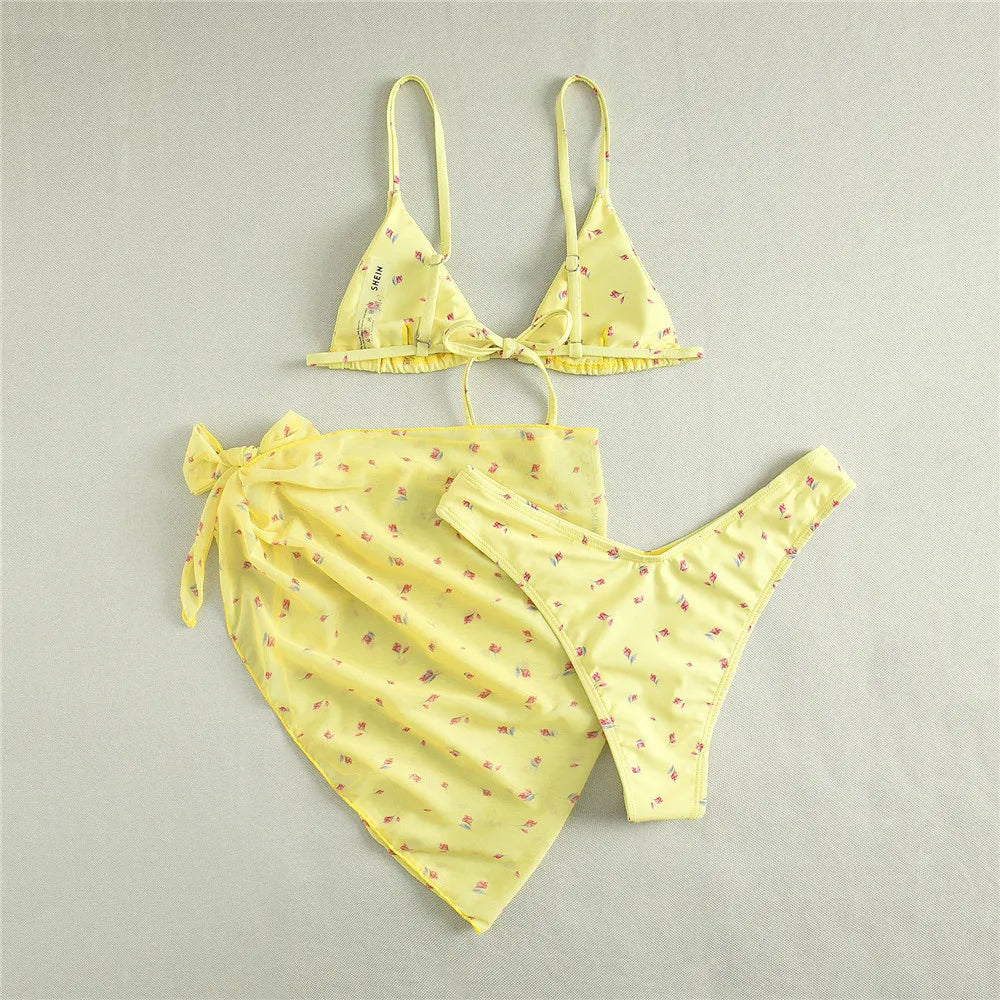 Bitty Floral Triangle Bikini Set
