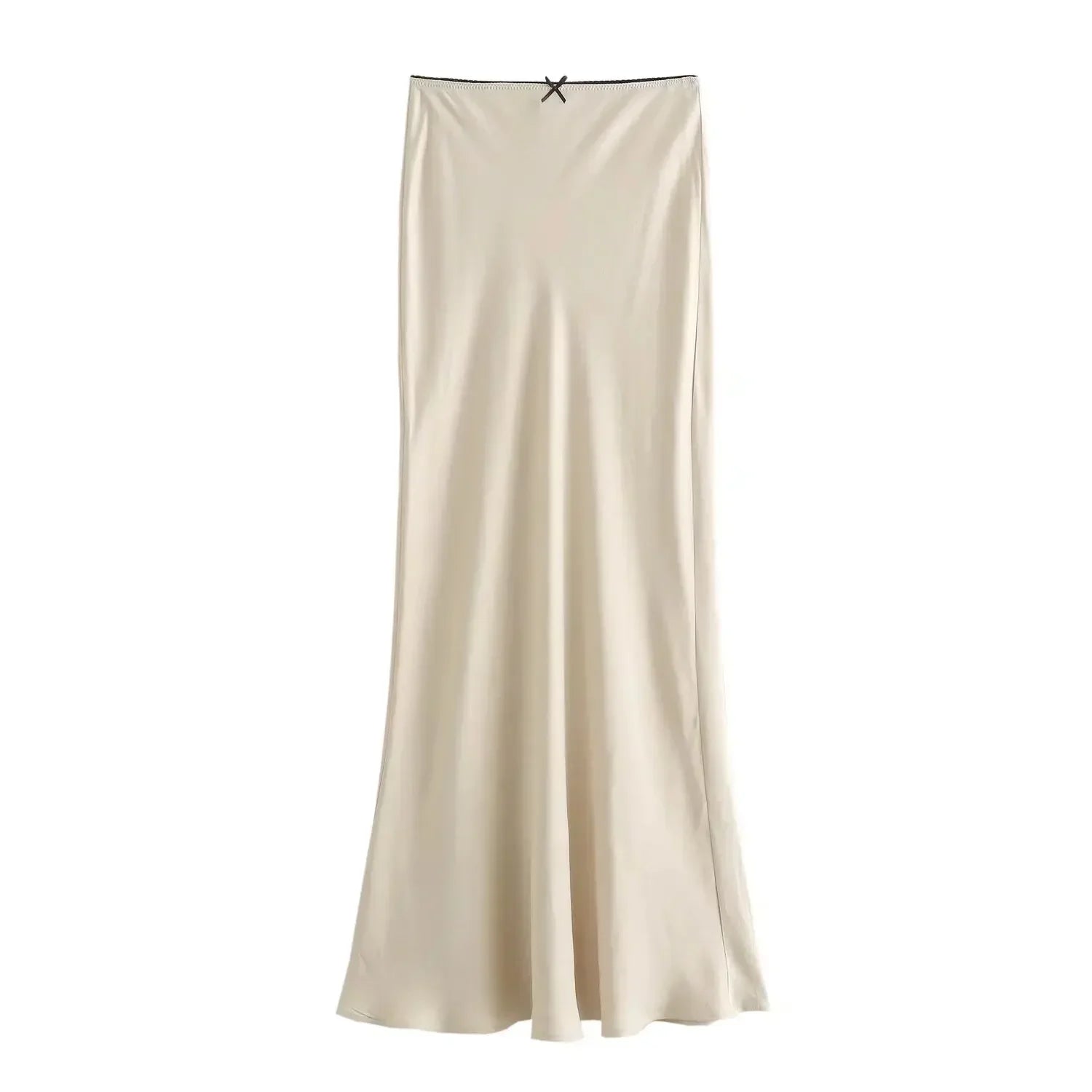 Black Satin Maxi Skirt