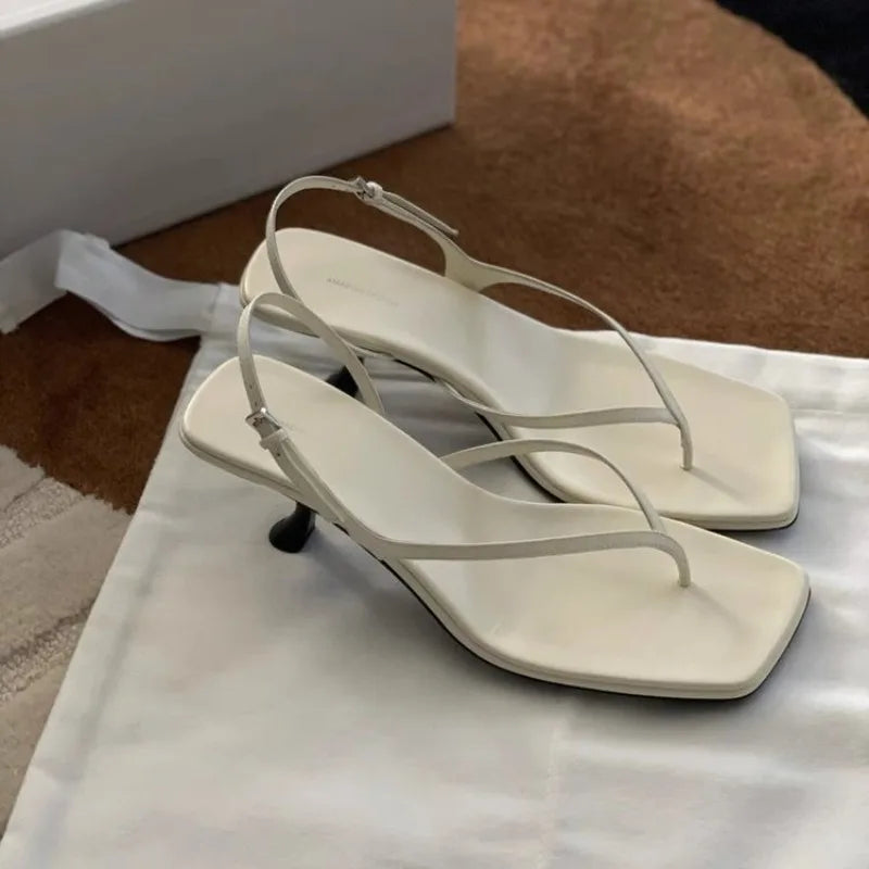 Kitten Heel Clip‑Toe Sandals