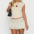Bubble Hem Polka Mini Skirt