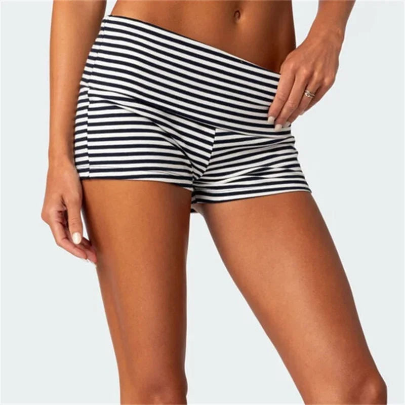 Seamless Low‑Rise Fold‑Over Lounge Shorts