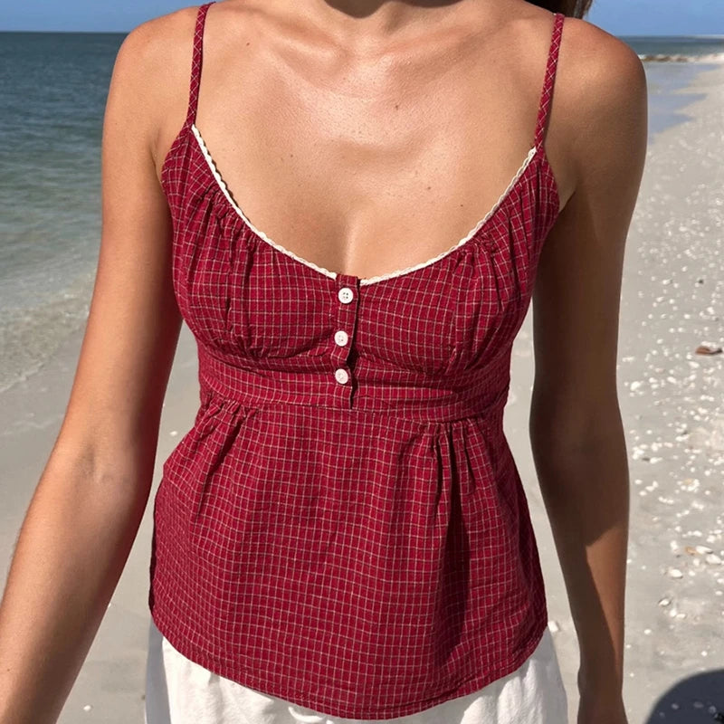Button Detailed Long Cami