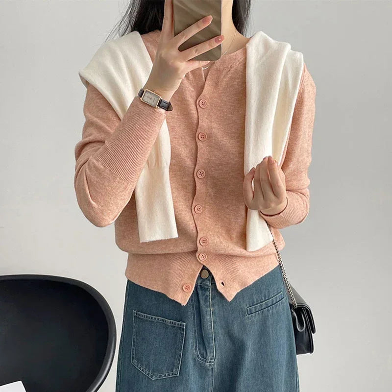 Fleece‑Knit Cardigan