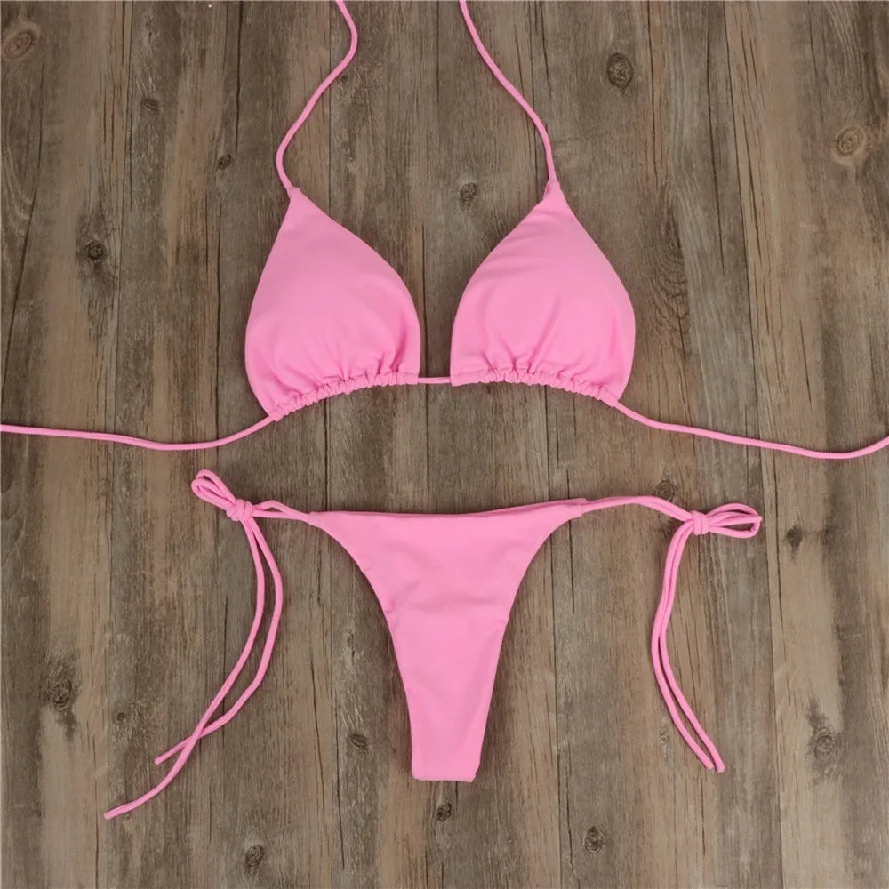 Shoreline Triangle Thong Bikini