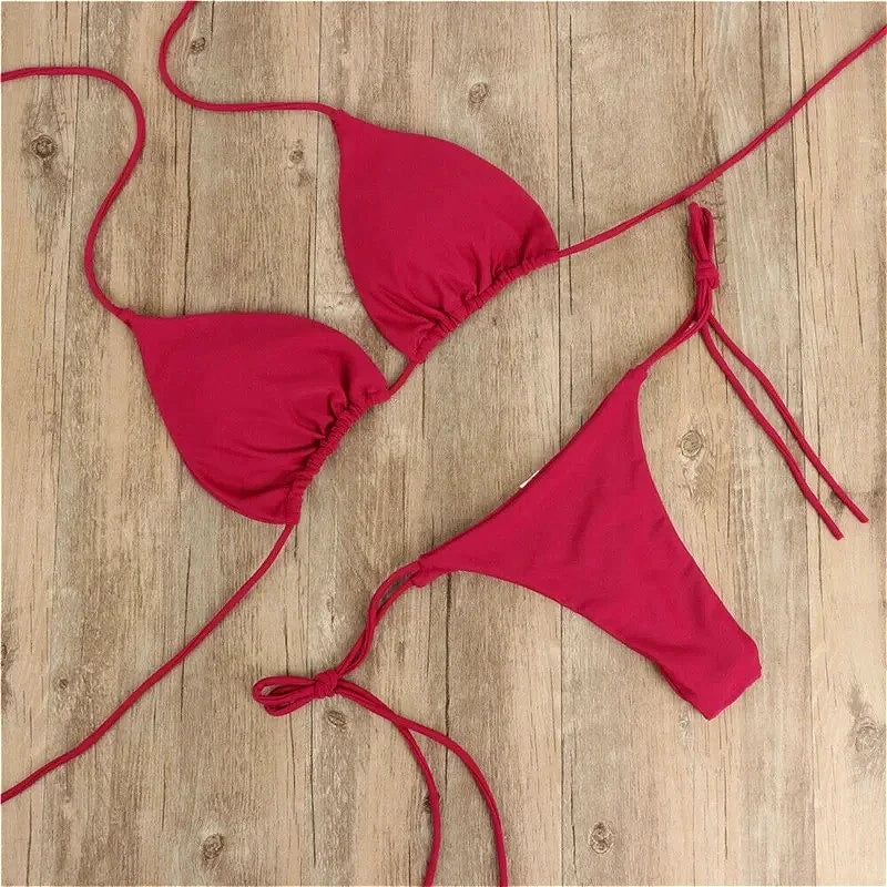 Summer Essential Solid Bikini Set