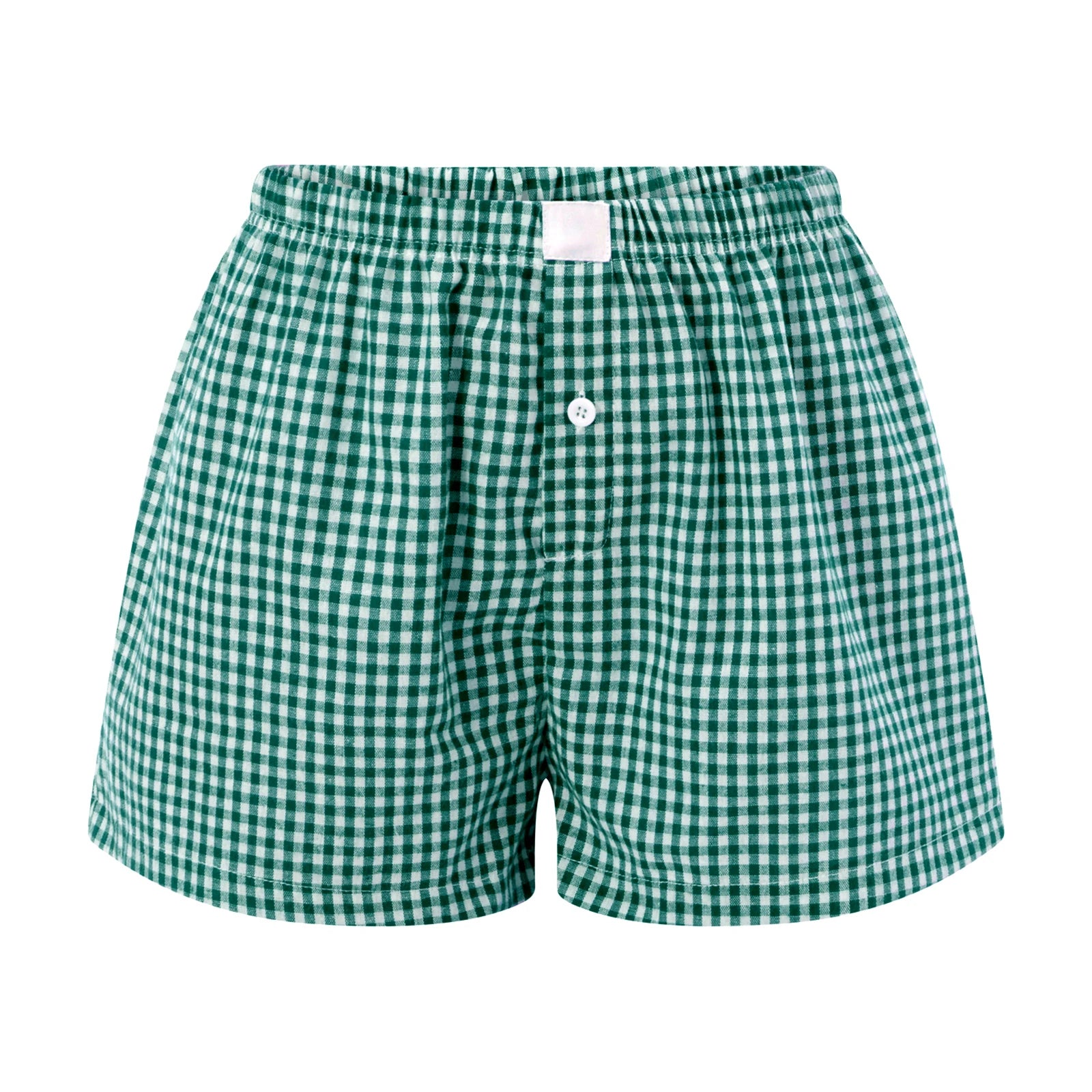 Plaid Low‑Waist Lounge Shorts