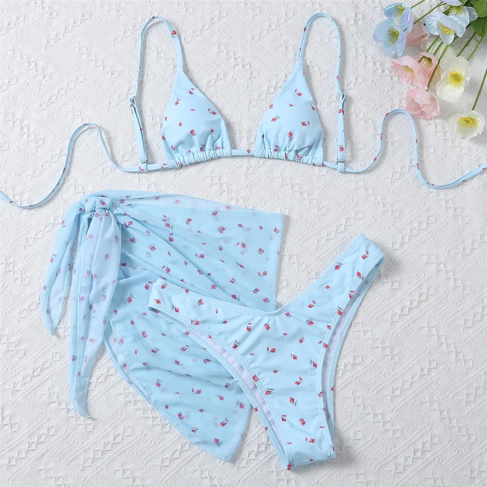 Bitty Floral Triangle Bikini Set