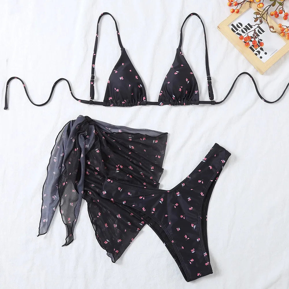 Bitty Floral Triangle Bikini Set