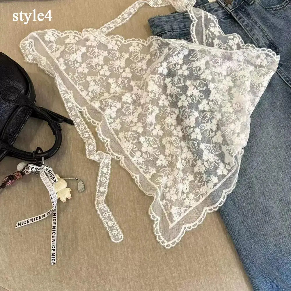 Retro Lace Triangle Scarf