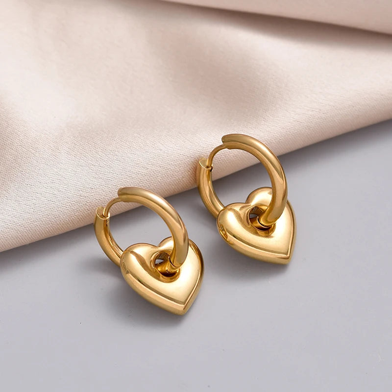 Heart Star & Moon Stainless Steel Hoop Set