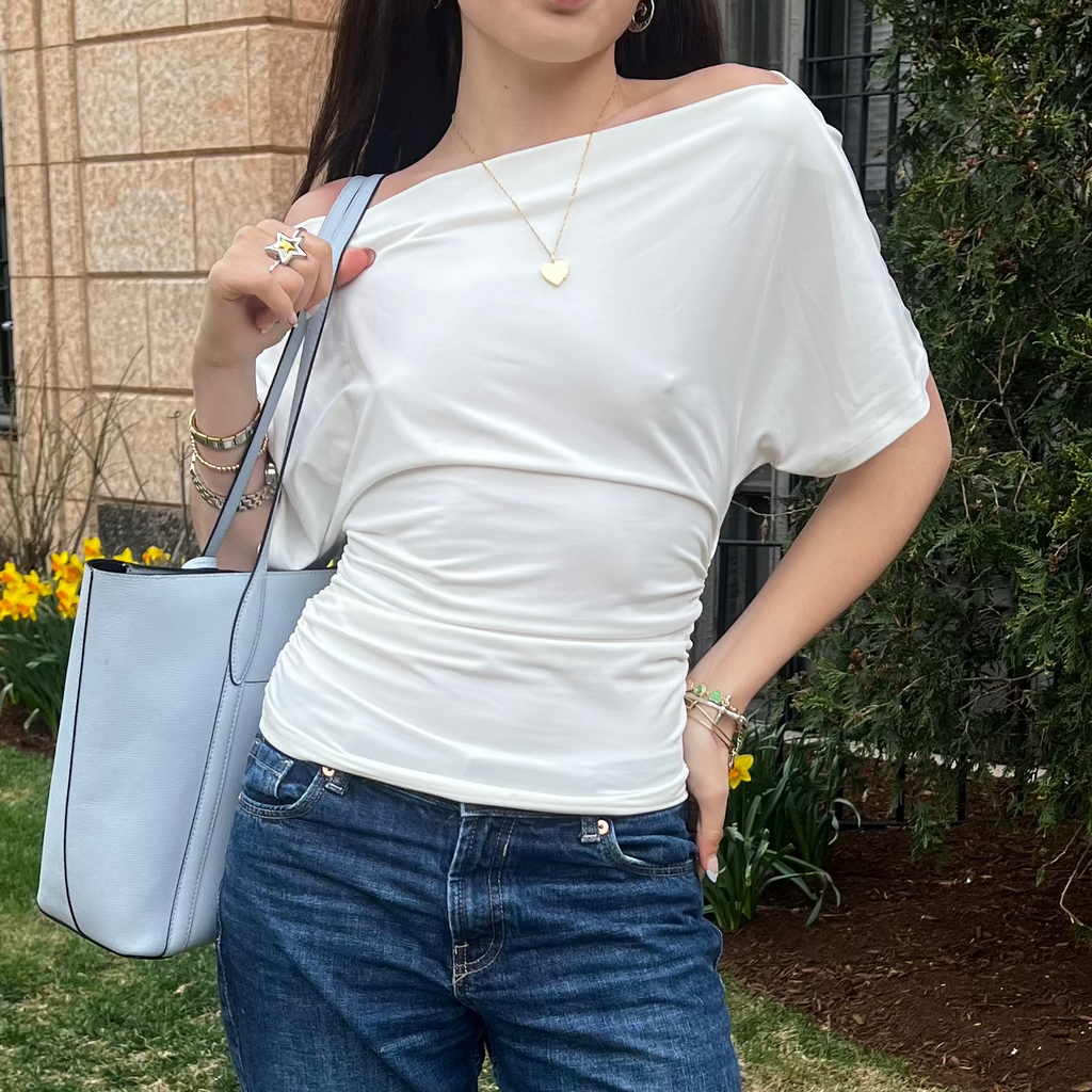 Off-Shoulder Boat Sleeve Tee
