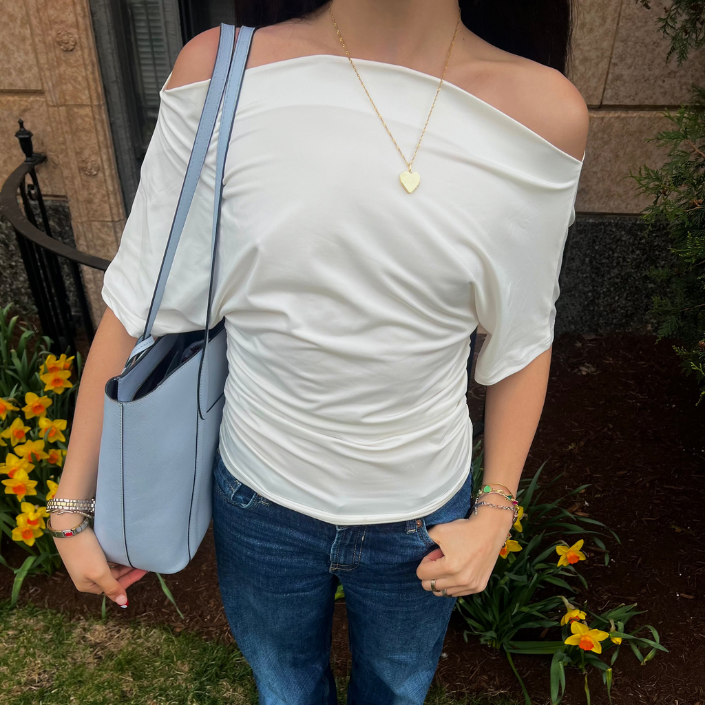 Off-Shoulder Boat Sleeve Tee