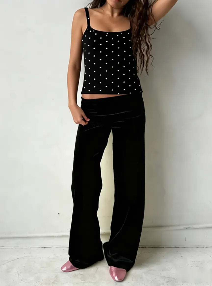 Polka Dot Backless Slim Cami
