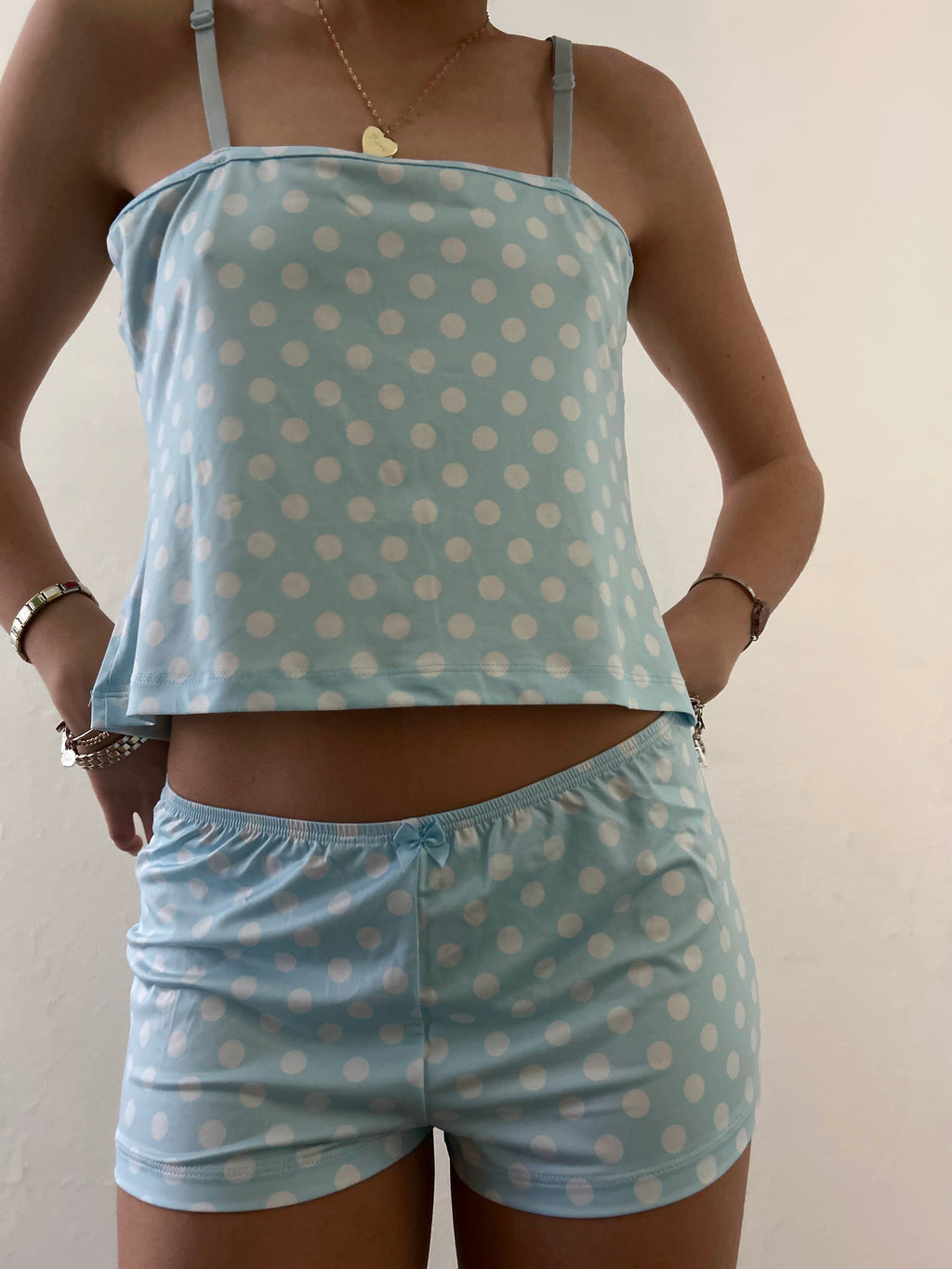 Polka‑Dot Y2K Cami & Shorts Pajama Set