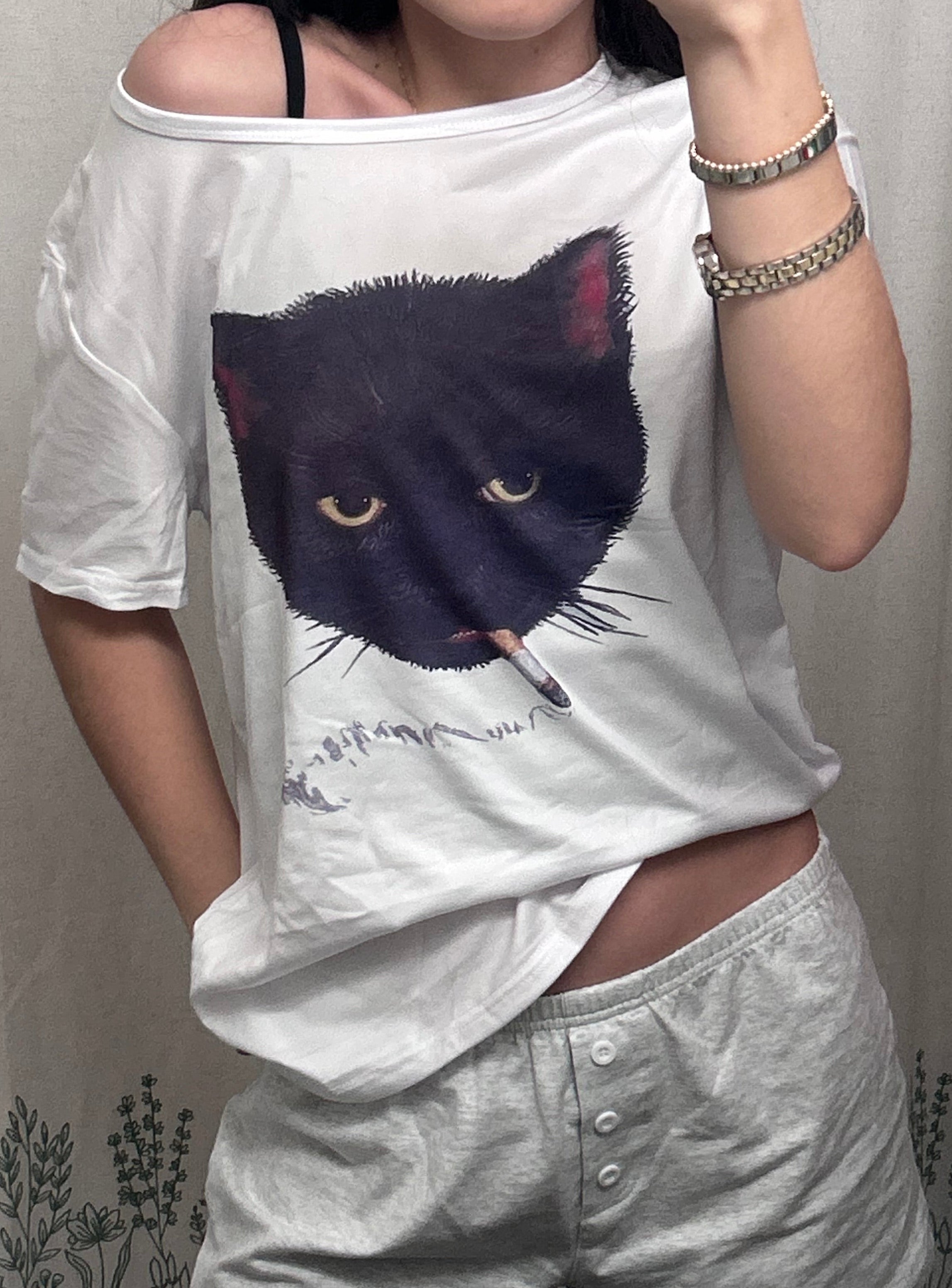 Cat Cig Graphic Tee